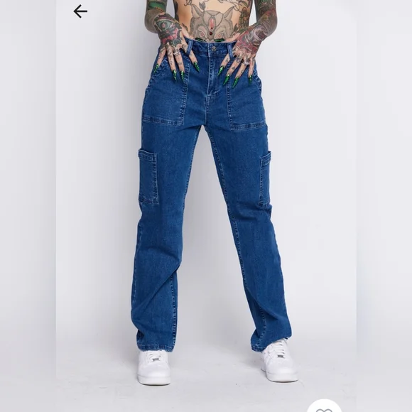 Broken Promises cargo jeans Bad Ass jeans!!! #Skaterjeans - Picture 6 of 16